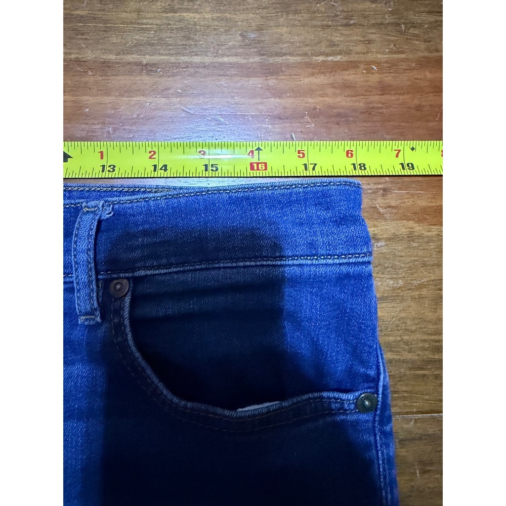 LOFT Outlet Frayed Hem Ankle Jeans Womens 14 Blue Mid Rise Skinny Stretch Denim - Picture 8 of 12